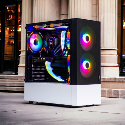 CASE MAGIC GM-04 BLACK AND WHITE GLASS 3 FAN (ATX) - Hàng chính hãng