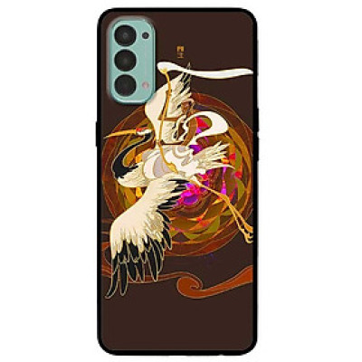 Ốp lưng dành cho Oppo Reno 4 mẫu Hạc Trắng Đen