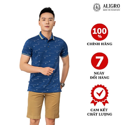Áo POLO màu Navy in thân ALGPLO68