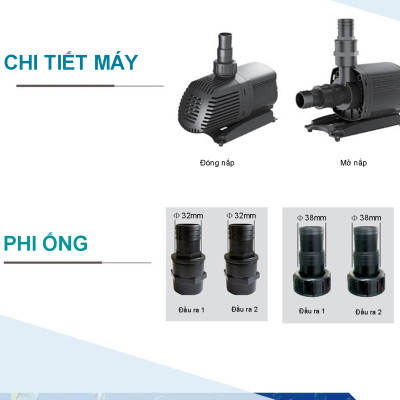 Máy bơm nước ATMAN AT4000 42W, 4000L/Hr lọc nước hồ cá koi, bơm sinh hoạt, tiểu cảnh, đài phun nước cao cấp