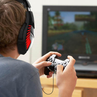 Tai nghe chơi game ONIKUMA K5 PRO có micrô PC Gamer,âm thanh nổi 3,5 mm chống ồn  - Màu đỏ