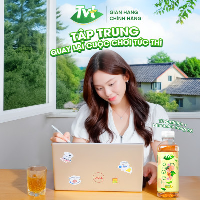 [Combo 12 chai 450ml] Trà Đào TVT tinh chất trà xanh, trà đen, chống oxy hóa, thanh nhiệt giải phóng độc tố cơ thể