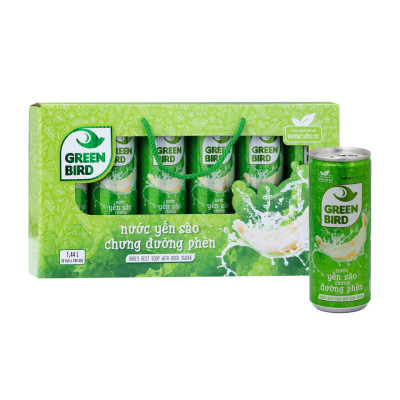 Hộp quà 6 lon Green Bird - Nước Yến Sào Chưng Đường Phèn - Hộp quà 6 lon * 240ml