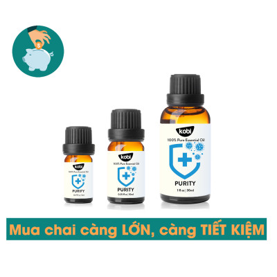 Tinh Dầu Kobi Purify - Tinh Dầu Thiên Nhiên Nguyên Chất Giúp Thanh Lọc Không Khí, Đánh Bay Mùi Hôi, Ngăn Ngừa Nấm Mốc, Thích Hợp Dùng Với Đèn Xông, Máy Khuếch Tán Và Máy Xông Tinh Dầu