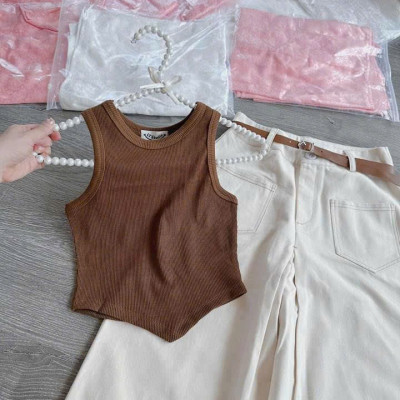 SET ÁO TĂM LẠNH KÈM QUẦN KAKI  CÓ DÂY NỊT MÀU Y HÌNH