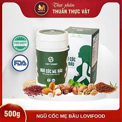 Ngũ Cốc Mẹ Bầu, Ngũ Cốc Lợi Sữa Pregnlife Lovifood 500g - Hỗ Trợ Tiêu Hóa, Phòng Bệnh Tiểu Đường Thai Kỳ, Ổn Định Đường Huyết, Loại Bỏ Chứng Táo Bón, Hàm Lượng Axit Folic Cao, Ngăn Ngừa Dị Tật Bẩm Sinh Thai Nhi, Giúp Mẹ Có Sữa Non Sớm Khi Sinh