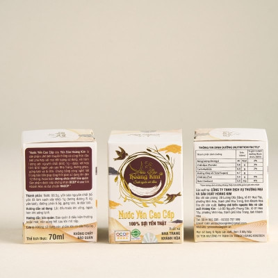 Nước Yến Cao Cấp Yến Sào Hoàng Kim - Hương Vị Lá Dứa Thanh Mát, Giải Nhiệt & Bồi Bổ - Chuẩn OCOP 4 Sao (Hộp 1 Hũ x 70ml)