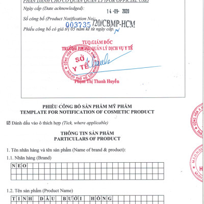 Tinh Dầu Thiên Nhiên Nano Bưởi Hồng 10ml 