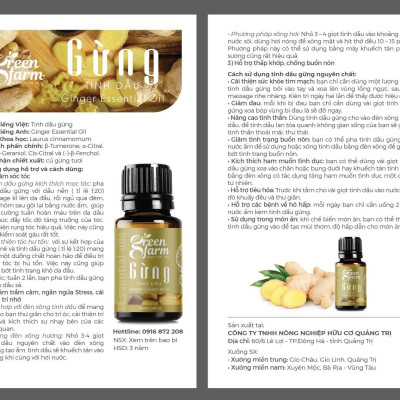 Tinh dầu  gừng Greenfarm 100ml