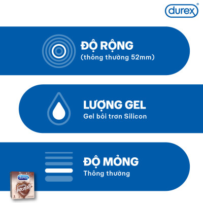 Bao Cao Su Durex Naughty Chocolate (Hộp 3 Cái)