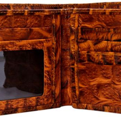 Bộ Ví & Thắt Lưng Nam Vân Cá Sấu Huy Hoàng HT2116-HT4116 (23 x 11,5 cm) - Vàng