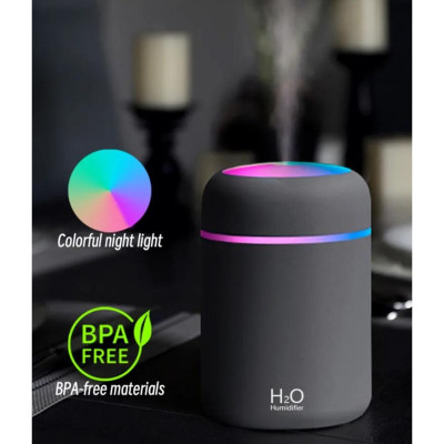 Máy Phun Sương Tạo Độ Ẩm Không Khí Dung Tích 300ml Kết Hợp Với Đèn Led - Dạng Cầm Tay Dùng Được Trong Xe Hơi ️HÀNG HOT