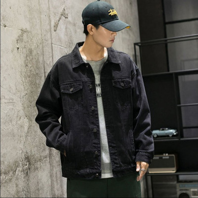 Áo khoác jeans nam Muidoi xanh trơn A815 phong cách đơn giản cổ điển dễ phối quần áo và phù hợp với mọi dịp