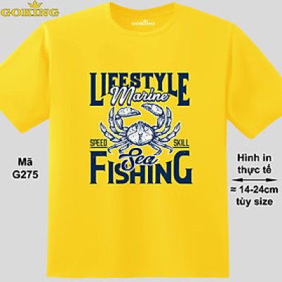 Sea Fishing, mã G275. Áo thun nam nữ in hình đẹp, form unisex. Áo phông hàng hiệu Goking. Quà tặng cao cấp cho gia đình, cặp đôi, hội nhóm, doanh nghiệp