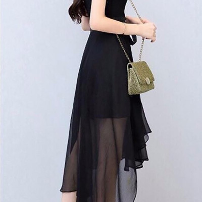 ĐẦM XÒE MULLET CỔ V - HN696