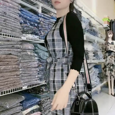 Set áo dệt kim chất lượng cao myqlothing kèm jum yếm dài cá tính.