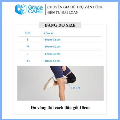 Đai Bó Cố Định Đầu Gối Grace Care KD320 – Vải Dệt 3D Thoáng Khí, Co Giãn, Hỗ Trợ Vận Động, Giảm Đau