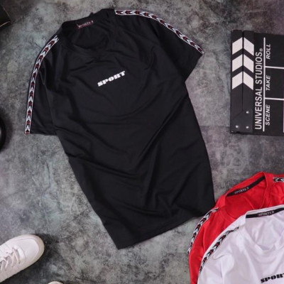 ÁO THUN NAM THỂ THAO PHỐI VIỀN VAI CO GIÃN TỐT