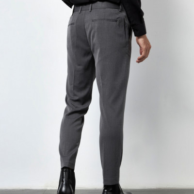 Quần Vải Nam ROUTINE Form Slim Crop vải mềm màu xám - 10F21PFO002CR1 | LASTORE MENSWEAR
