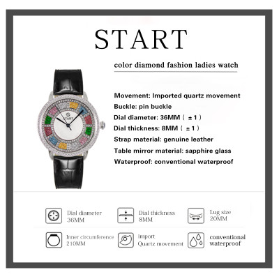 【START】đồng hồ nữ Mặt số nạm kim cương đồng hồ thạch anh Nhiều màu sắc để lựa chọn đồng hồ dây đai thiết kế mỏng