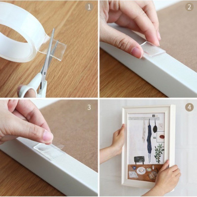 3cmx5m Băng keo dán nano 2 mặt siêu dính trong suốt dày 1mm dài 5m rộng 3cm Băng Dính Đa Năng Chống Nước - Nhiều Kích Cỡ [Hàng Cao Cấp Loại Dày 1mm] – Chọn Chiều Dài – Siêu Bám Dính