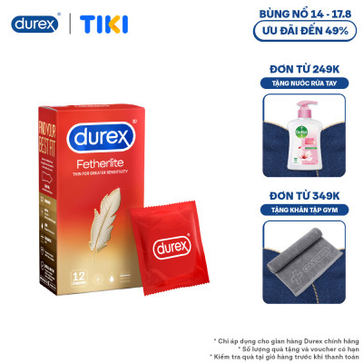 Bao cao su Durex Fetherlite Hộp 12 Bao