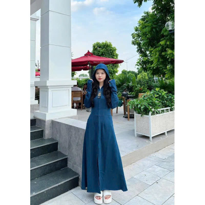 Áo khoác chống nắng nữ toàn thân 2 lớp cao cấp mũ trùm đầu tay xỏ ngón UPF50+ Size XL 53-66kg Vải Umi Cotton Co Dãn 4 Chiều Dày Dặn Làm Mát | Thời Trang | Đa Dụng