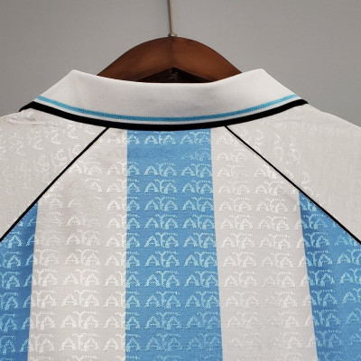 Áo Bóng Đá Retro Tuyển Argentina 1996 - Sân Nhà bản cao cấp vải Cotton Polyester