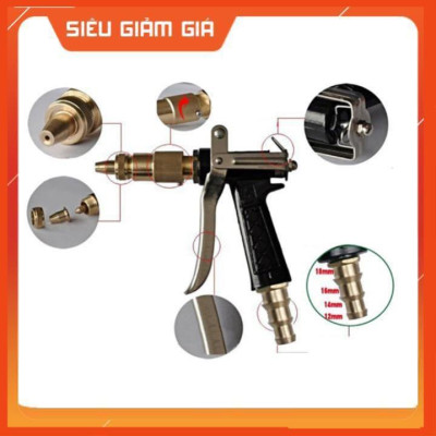 Bộ dây vòi xịt nước rửa xe, tưới cây . tăng áp 3 lần, loại 20m 206236 đầu đồng, cút, + tặng đai