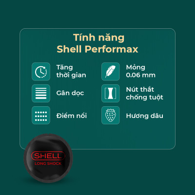 Bao cao su Shell Dino Dora - 1 bao gai, 3 vòng bi + 1 bao Shell Performax (Hộp 2 cái) | SHELL CHÍNH HÃNG