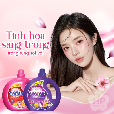 Combo 2 Can Nước Giặt Xả Vải Hương Hoa Anh Đào Avatar ( 2 kg/ Can )