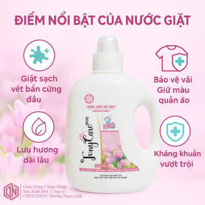 Nước giặt Tonycare 2100ml – Hương Ngàn Hoa sạch sâu, thơm ngát, an toàn cho sức khỏe – Chính hãng Tonycare