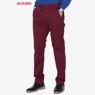 Quần kaki nam thiết kế ALIGRO chất liệu kaki co giãn tốt, ít nhắn, tôn dáng màu đỏ đô ALGK015