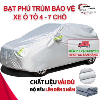Bạt che ô tô 3 lớp thông minh cao cấp , bạt phủ trùm xe hơi 4 - 7 chỗ chống nước, chống xước, bạt vải dù oxford