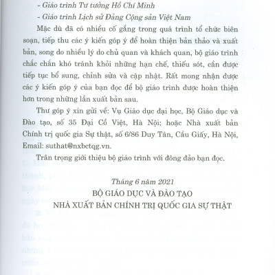 Combo 4 cuốn Giáo Trình Dành Cho Bậc Đại Học Hệ Không Chuyên Lý Luận Chính Trị: Giáo Trình Triết Học Mác – Lênin + Giáo Trình Kinh Tế Chính Trị Mác – Lênin + Giáo Trình Lịch Sử Đảng Cộng Sản Việt Nam + Giáo Trình Chủ Nghĩa Xã Hội Khoa Học