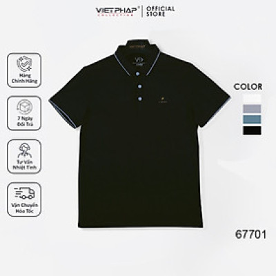 Áo Polo Nam VIỆT PHÁP Form Basic Chất liệu Cotton co giãn thấm hút mồ hồi tốt 67701