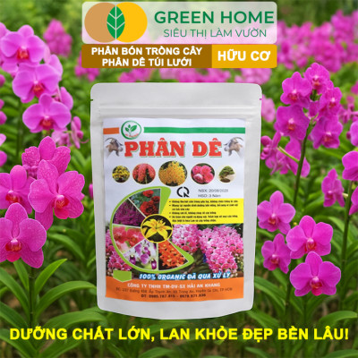 Phân Dê Trồng Lan Greenhome, 25 Túi Lưới Dài 10cm, Đã Qua Xử Lý, Không Mùi, Kích Rễ Phong Lan, Hoa Đậm Màu Lâu Tàn