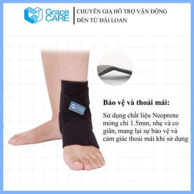 Đai Cố Định Cổ Chân Grace Care AB221 – Hỗ Trợ Chấn Thương, Bong Gân, Tập Luyện Thể Thao