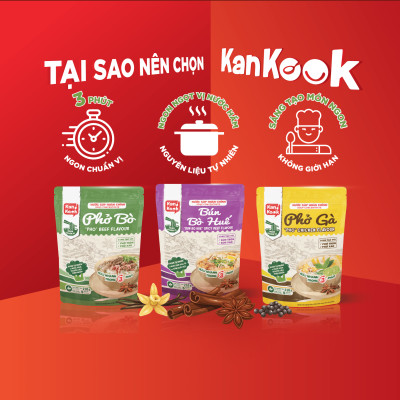 Nước Súp Cô Đặc Vị Bún Bò Huế KanKook Gói 210g Nấu/Trộn Ăn Liền Vị Hoàn Chỉnh Chuẩn Vị Bún Bò Huế