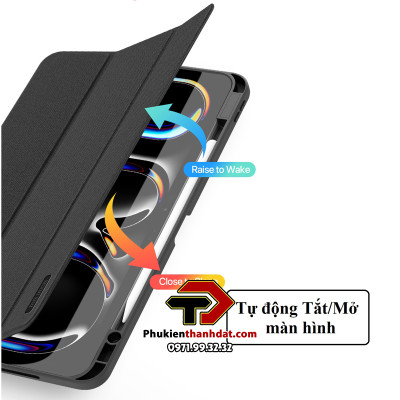 Bao da chống sốc cho iPad Pro 13 inch 2024 M4 chính hãng Dux Ducis Domo có ngăn để bút - Hàng chính hãng