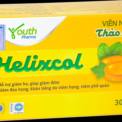 Kẹo Helixcol Youth Pharma Giảm Đau Họng, Khàn Tiếng Hộp 30 viên 