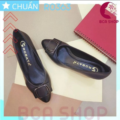 [CÔNG SỞ]  Giày cao gót nữ màu 4p RO363 ROSATA tại BCASHOP bít mũi, nhấn nơ kim loại vuông, kiểu dáng công sở thanh lịch