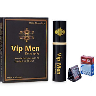 Chai xịt Vip Men 100% Thảo Dược Thiên Nhiên Kéo Dài Thời Gian Cho Nam +bao cao su powermen kéo dài thời gian