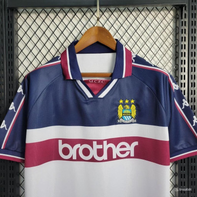 Áo Bóng Đá Retro Manchester City 1997 - Sân Khách bản cao cấp vải Cotton Polyester