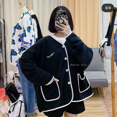  ÁO KHOÁC NỈ CARDIGAN MAY VIỀN ẤN TƯỢNG Y HÌNH