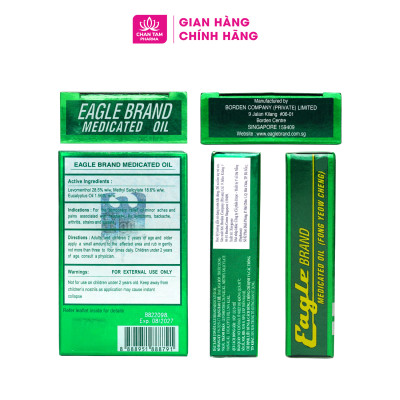 [Chính Hãng Singapore] Combo 2 Chai - Dầu Gió Xanh Con Ó Eagle Brand 24ml