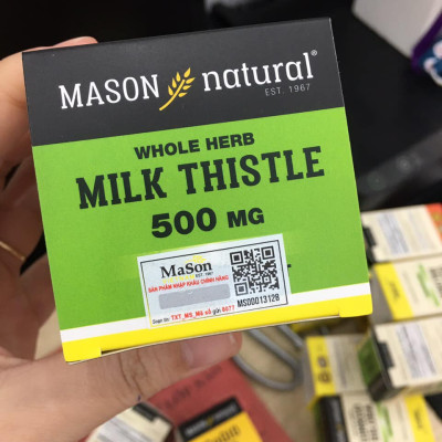 Mason Natural Milk Thistle 500mg Hỗ trợ tăng cường chức năng gan lọ 60 viên