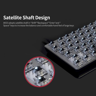 Bàn phím cơ Ajazz AK33 82 Phím BT & chế độ kép có dây USB Đèn nền đơn sắc phù hợp với văn phòng chơi game - Màu trắng (đỏ)