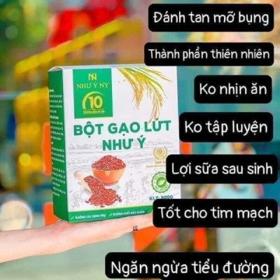 [ Tặng Thước Dây] Bột Gạo Lứt Như Ý Ny 800g - Giúp Hỗ Trợ Giảm Cân - Lợi Sữa Cho Mẹ Sau Sinh