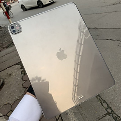 Ốp lưng silicon dành cho iPad Pro 12.9 2020 dẻo trong suốt có gờ bảo vệ camera - Hàng chính hãng